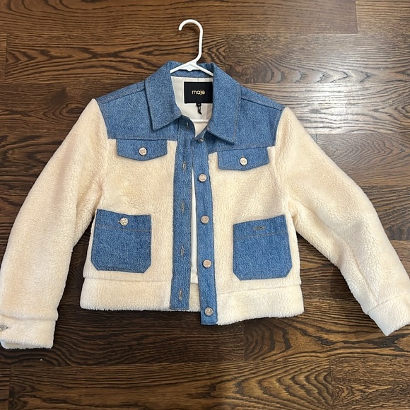 Maje Denim & Sherpa Jacket - Picture 4 of 5